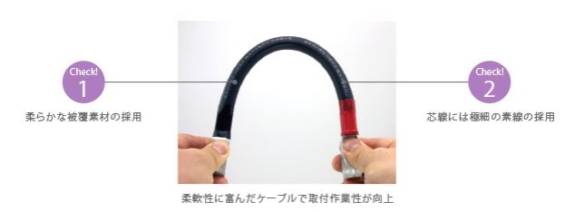 板タイプトラック用渡り線 バッテリー用連結ケーブル 芯線30mm2 長さ30cm ヒーロー電機製 国産 Dj 33